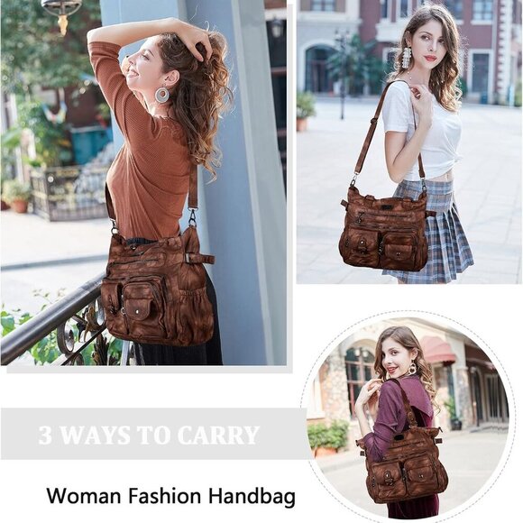 Purses and Handbag for Women Soft Leather Hobo Bags Satchel Shoulder Bags Ladies - Picture 7 of 7